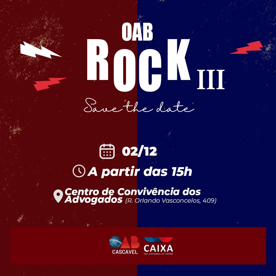 Cascavel sedia a 3ª edição do OAB Rock